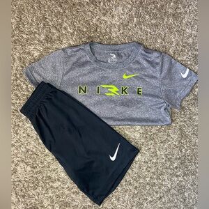 Nike Gray T-Shirt and Black Shorts Set